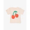 Stella Mccartney Pink T-shirt For Baby Girl With Cherry In Nude