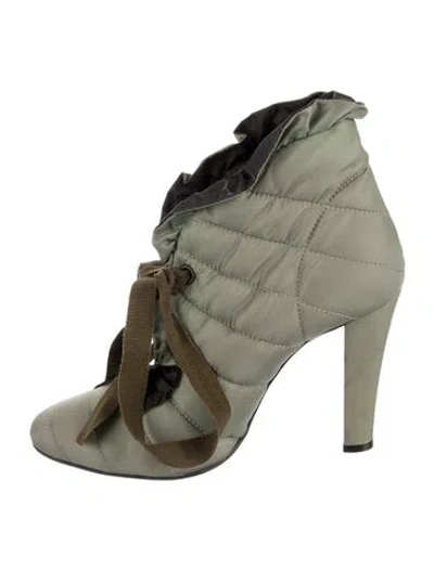 Pre-owned Stella Mccartney Nylon Colorblock Pattern Boots In Green