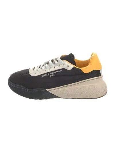 Pre-owned Stella Mccartney Nylon Colorblock Pattern Sneakers In Black