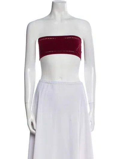 Pre-owned Stella Mccartney Nylon Strapless Crop Top In Red