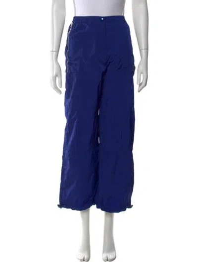 Pre-owned Stella Mccartney Nylon Wide Leg Pants In Blue