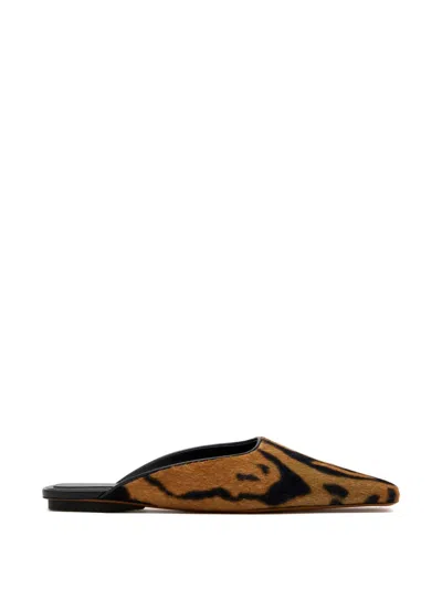 Stella Mccartney Ocelot-printed Mules In Brown