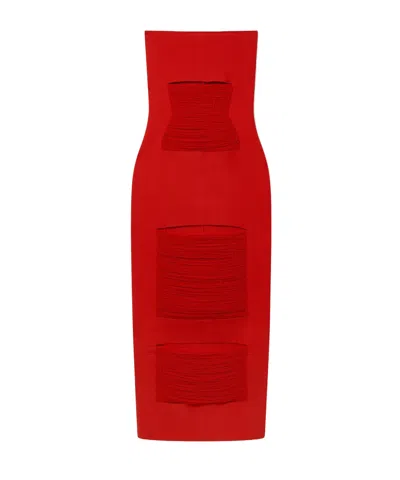 Stella Mccartney Off-shoulder Dress In Red