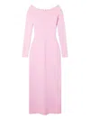 Stella Mccartney Off-shoulder Long-sleeve Midi Dress In Pink