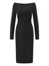 Stella Mccartney Fitted Off-the-shoulder Midi Dress In Black