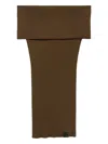 Stella Mccartney Off-shoulder Ribbed Wool Top In Brown