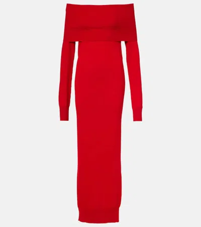 Stella Mccartney Off-shoulder Wool Maxi Dress