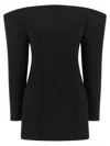 Stella Mccartney Off-the-shoulder Structured Corset Mini Dress In Black