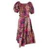 Stella Mccartney Off-the-shoulder Midi Dress In Multicolor Cotton In Multi