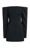 Stella Mccartney Off-the-shoulder Satin Mini Dress In Black