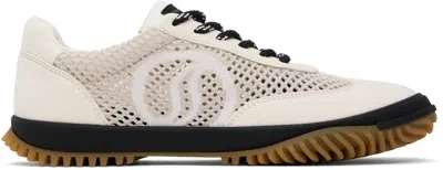 STELLA MCCARTNEY OFF-WHITE & BEIGE S-WAVE SPORT MESH PANELED SNEAKERS