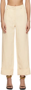 Stella Mccartney Off-white Button Trousers In 9210 Buttermilk