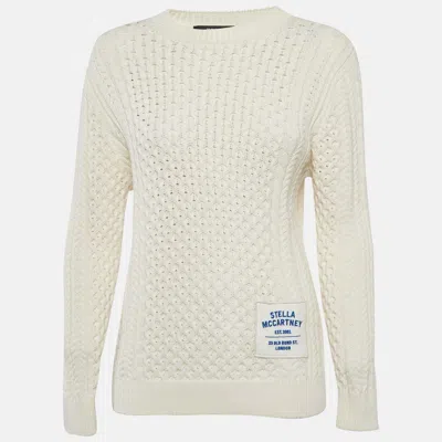 Pre-owned Stella Mccartney Off-white Cable Knit Sweater Xxs