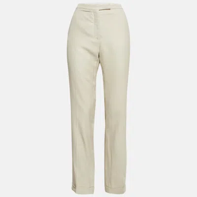 Pre-owned Stella Mccartney Off-white Gabardine Tailored Trousers M