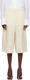 Stella Mccartney Off-white Linen Culotte Shorts