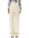 Stella Mccartney High-waisted Pleated Trousers In Off White