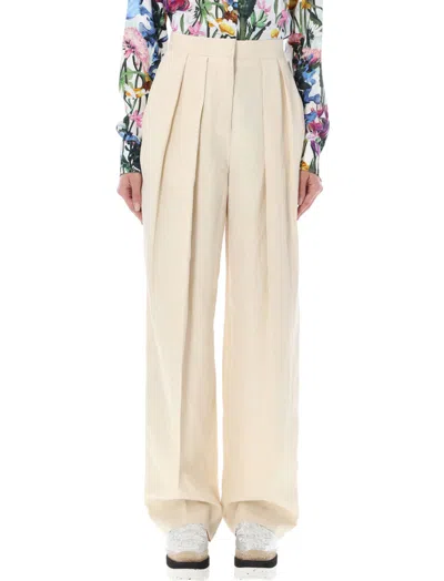 STELLA MCCARTNEY OFF WHITE PLEATED PANT