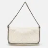 Stella Mccartney Off White Quilted Faux Suede Falabella Flap Bag In White