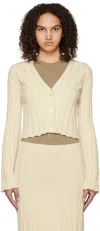 Stella Mccartney Off-white Y-neck Cardigan In 9203 Butter