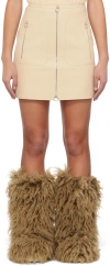 Stella Mccartney Off-white Zip Faux-leather Miniskirt In 9561 Oat