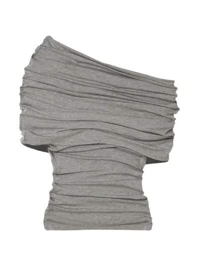 Stella Mccartney Off-shoulder Blouse In Gray