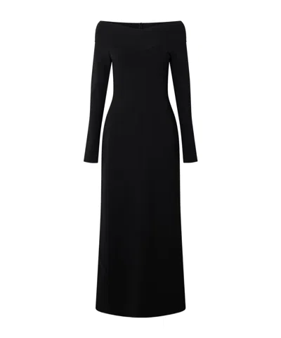 Stella Mccartney Off-the-shoulder Knitted Midi Dress In Black