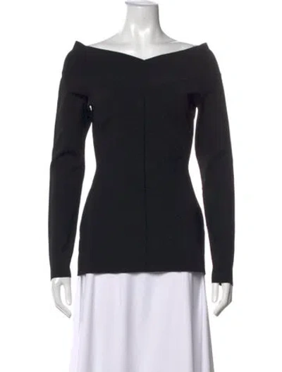 Pre-owned Stella Mccartney Off-the-shoulder Long Sleeve Top In Black