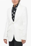 Stella Mccartney One-button Flax Blend Blazer With Peak Lapel