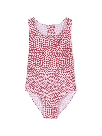 Stella Mccartney Kids' One-piece Swimsuit With Print In Cream