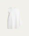 Stella Mccartney One-shoulder Cape Mini Dress In White