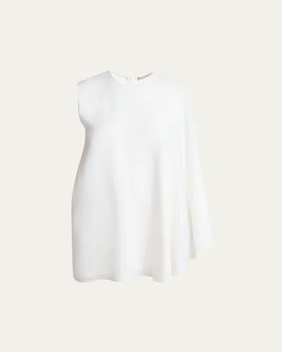 Stella Mccartney One-shoulder Cape Mini Dress In White