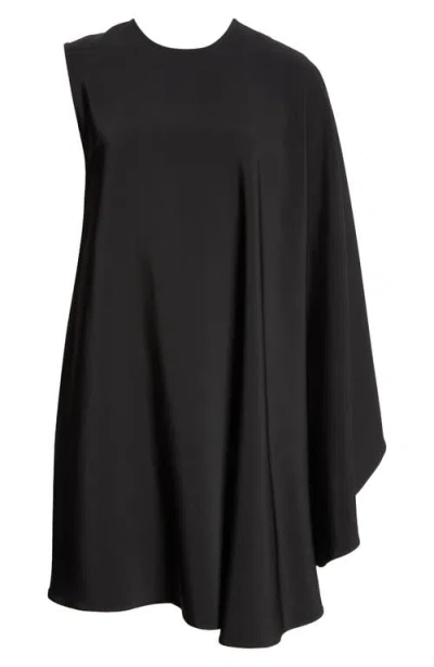Stella Mccartney One-sleeve Stretch Cady Minidress In Black