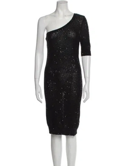 Pre-owned Stella Mccartney One-shoulder Knee-length Dress In Black