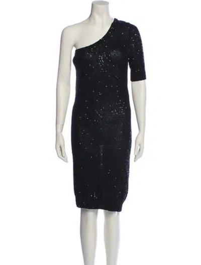 Pre-owned Stella Mccartney One-shoulder Knee-length Dress In Black