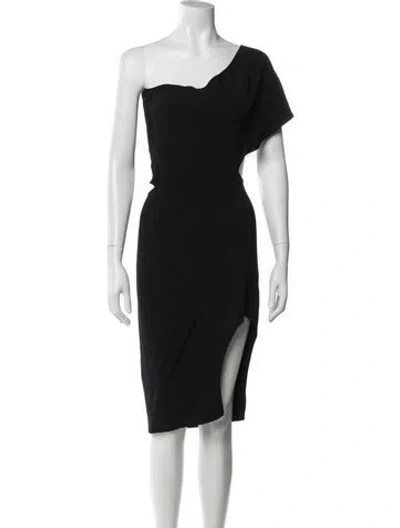 Pre-owned Stella Mccartney One-shoulder Knee-length Dress In Black