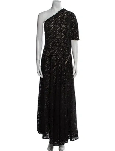 Pre-owned Stella Mccartney One-shoulder Long Dress In Black