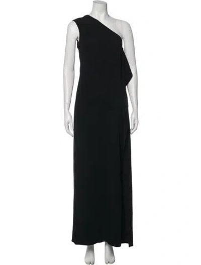 Pre-owned Stella Mccartney One-shoulder Long Dress In Black