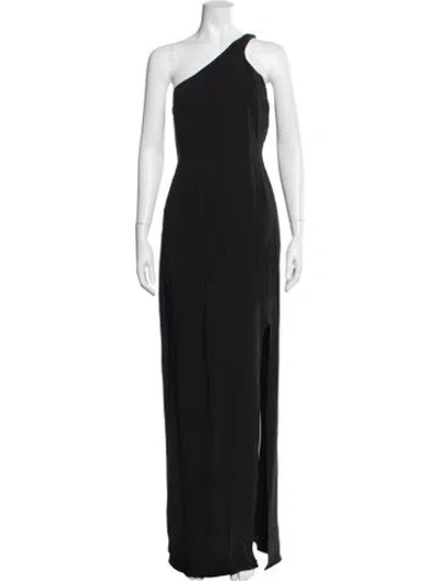 Pre-owned Stella Mccartney One-shoulder Long Dress In Black