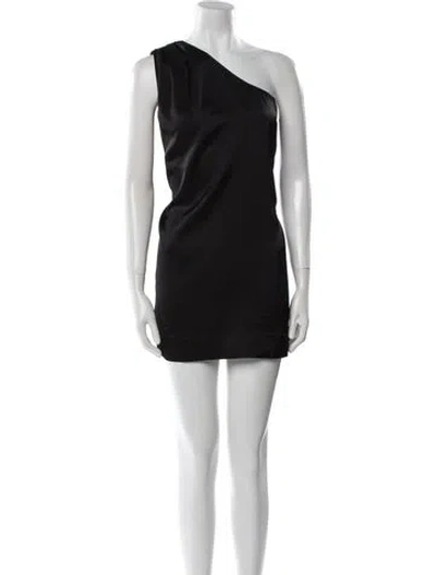 Pre-owned Stella Mccartney One-shoulder Mini Dress In Black
