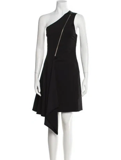 Pre-owned Stella Mccartney One-shoulder Mini Dress In Black