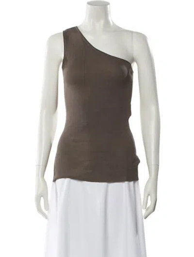 Pre-owned Stella Mccartney One-shoulder Sleeveless Top In Gray
