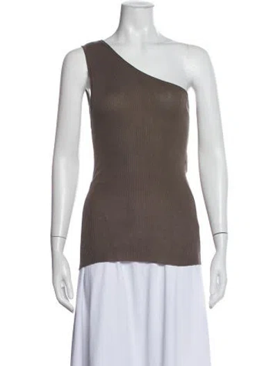 Pre-owned Stella Mccartney One-shoulder Sleeveless Top In Gray