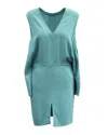 Stella Mccartney Open Back Midi Dress With Slit In Blue Rayon In Blue