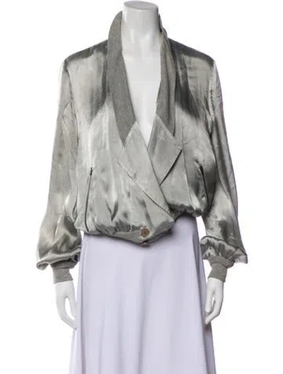 Pre-owned Stella Mccartney Open Front Long Sleeve Top In Gray