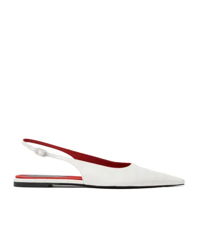 Stella Mccartney Open-heeled Flats In White