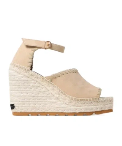 Stella Mccartney Open Toe Wedge Shoes In Brown