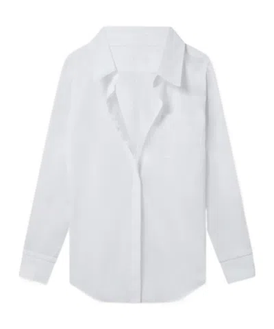 Stella Mccartney Open V-neck Collared Shirt In Burgundy