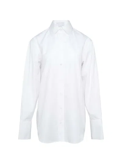 Stella Mccartney Open-back Cotton Poplin Shirt In Red