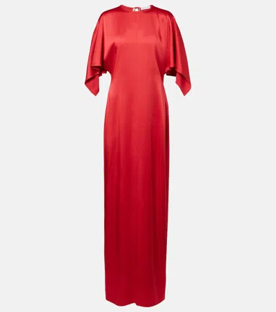 Stella Mccartney Open-back Satin Gown In Red
