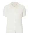Stella Mccartney Open-knit Cotton Polo Shirt In White